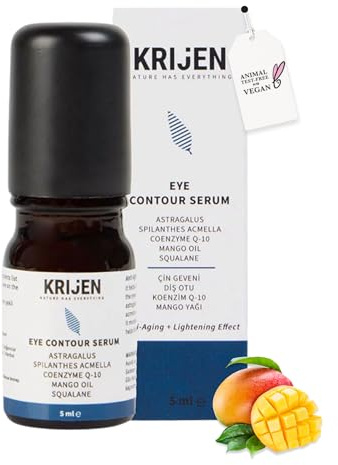Krijen Sérum para contorno de ojos Acmella Acmella de Astragalus y Spilanthes, 5 ml, suero nocturno, cuidado contra las arrugas alrededor de los ojos, coenzima Q10, suero vegano para contorno de ojos