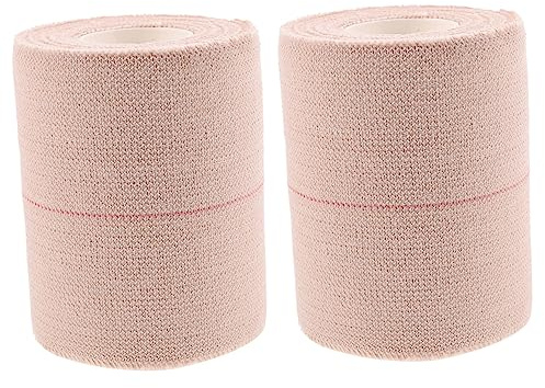 COLLBATH 2rollen Selbstklebendes Elastisches Sports Tape Atmungsaktiv Dank Herringbone-muster Handreißbar Hautfarben Wundverband Und Stabilisierende Bandage Für Knie Und Handgelenk