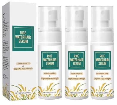 Reiswasser-Haarserum 60ml,Haarwuchsmittel für Gegen Haarausfall Frau & Männer mit Rosemary,Haarwachstum Serum Spray,Krauses, Schwaches,Oil for Hair. (3PC)
