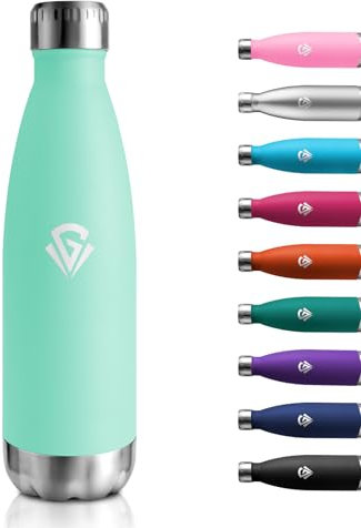 Borraccia Termica 500ml, Isolamento Doppia Parete, Bottiglia Acqua in Acciaio Inox, Senza BPA, Antigoccia, Borraccia Riutilizzabile per Scuola, Bambini, Ufficio, Sport, Palestra, Campeggio e Viaggi