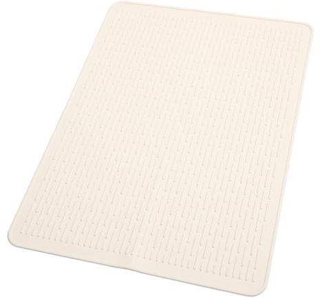 DIYEAH Tapis en Silicone et Solide Résistant à Chaleur Protection de Plan de Travail Beige, Anti-dérapant pour Plaques à Induction et Machines à Café Cuisine