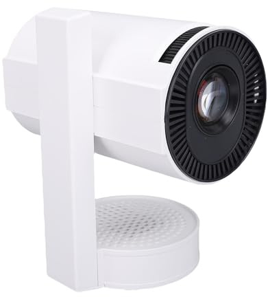 Proyector Portátil de 1080p, Mini Proyector con Keystone Automática, Enfoque y Corrección, Proyección de Inclinación y Lateral, Decodificación 3D y 4K / 8K, (Enchufe de la UE)