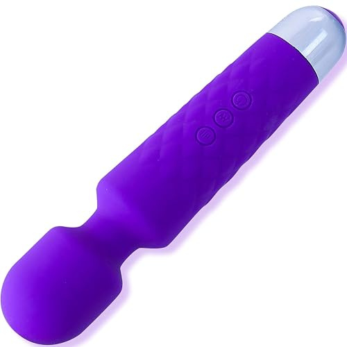 Wand Vibrator – 20,5 × Ø 4,2 cm Massagestab für Frauen & Männer 20 Vibrationsmodi Silikon wasserdicht & USB wiederaufladbar starker Klitoris Auflegevibrator & Massage Stick Fops M64-1