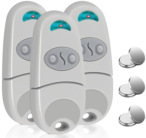 3PCS 433,92 MHz Telecommande Portail, 2 Canaux Télécommande universelle de portail Compatible avec 433,92 MHz TOP-EE/NA/EV