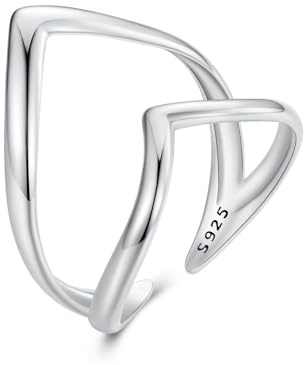 SOUTHPLUS Anello in per Donne, Anelli Multistrato/Cuore, Regolabile Donna, Elegante, Antiallergico, Anello di Fidanzamento, Anello di Amicizia, Regalo per Ragazza Madre (Coure V)