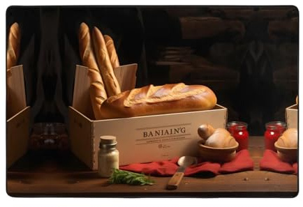 WZYWHJ Tappetino antiscivolo con stampa pane in a box, 182,9 x 121,9 cm, per soggiorno, ufficio, tavolino, letto, balcone