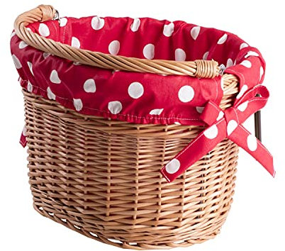 e-wicker24 Wicker Bike Basket Front Basket for Bike Handlebar Basket with Handle Handlebar Basket Handmade Bicycle Front Basket Large Bike Basket Cycle Basket Front Bike Basket for Bike