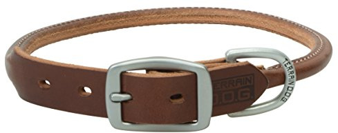 Terrain D.O.G. Bridle Leather Rolled Dog Collar Brown 25 (23 - 26 in., 1 in. width)