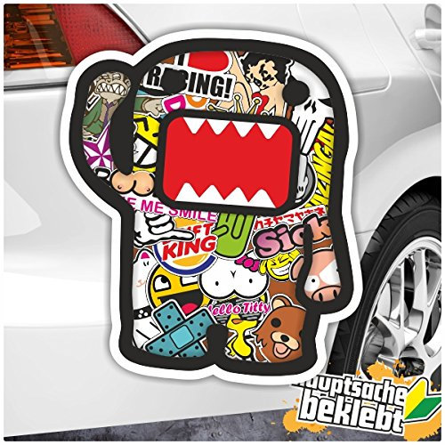 Kiwistar - Autoaufkleber - 40x33 cm - Hello Domo - Stickerbomb Japan für Auto, Laptop, Fahrrad, LKW, Motorrad Aufkleber Mehrfarbig Sticker Decal