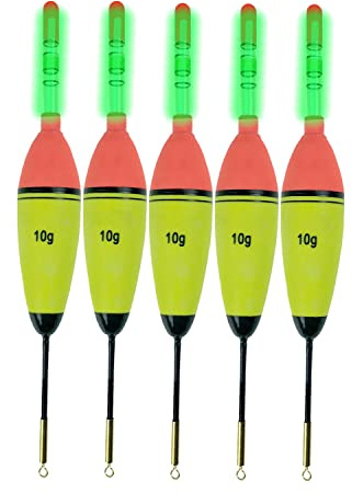 QualyQualy 5 Stück Eva Angelposen Angeln Schwimmt Set + 10 Stück Knicklicht Angeln Posen Leuchtende Knicklicht Posen Schwimmer Kit 10g