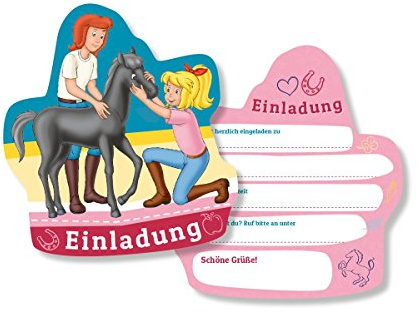 Bibi & Tina 6 Einladungskarten Kinderparty und Kindergeburtstag von DH-Konzept // Blocksberg Einladungen Invites Party Set
