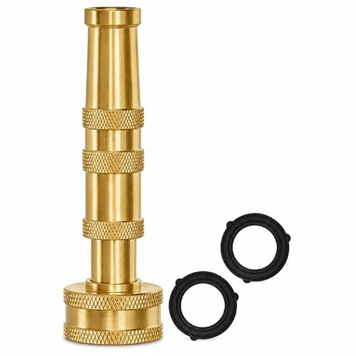 Morvat Solid Brass Heavy Duty Twist Brass Garden Hose Nozzle Pack of 1