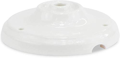 Rosone In Porcellana ø110 1 Uscita Centrale + 2 Laterali. Colori: Bianco e Nero (Bianco)