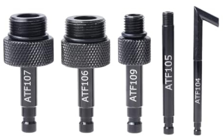 SURIEEN Öleinfüller Adapter 5 Stück, Getriebeöl Einfülladapter, Aluminium Ölwechsel Adapter, Automatikgetriebeöl Einfüllgerät, Kompatibel mit Audi Mercedes Benz CTV DSG 09G 722.9 01J ATF