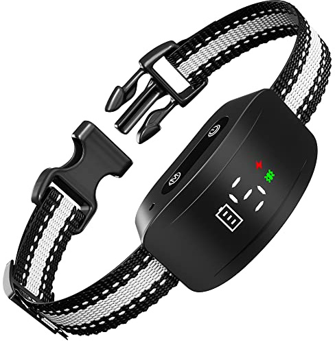 Dog Bark Collar with Adjustable Sensitivity for Large Medium Small Dogs,Smart Bark Collar Anti False Trigger,Rechargeable Anti Barking Collar with Beep Vibration and Optional Shock