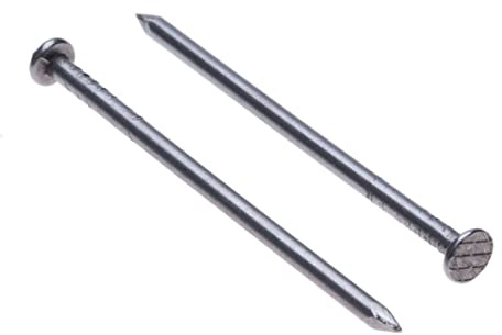 Chiodi per Legno con Testa Tonda Piatta (Quantità da 20) Chiodi Ferro Testa Piana Nero Fai da te e Artigianato per Mobili Taglia: Lunghezza 120 mm Diametro del Chiodo 4 mm