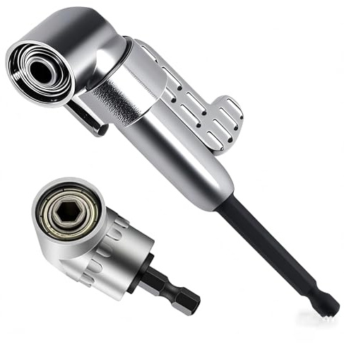KAFENDA 2 PACK 105 Degree Right Angle Drill Adapter Hex Shank Magnetic Socket Right Angle Screwdriver Attachment Power Drills Adapters,90 Degree Drill Adapter