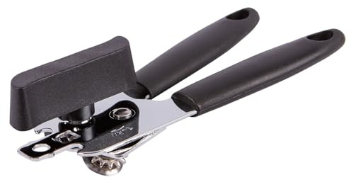 1x Black Deluxe Metal Can Opener - Manual Butterfly Kitchen Tin Bottle Jar Lid Remover Tool - by Ashley