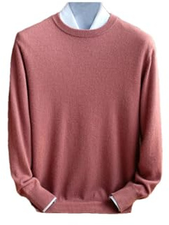 Hamthuit Autumn/Winter Men's Cashmere Casual Jumper Sweater Loose and Sweater Round Neck Pullover 3 L