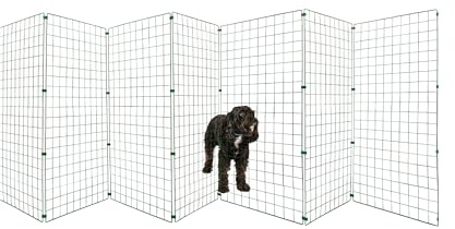 Freestanding Indoor Dog Barrier/Fence - Room/Hallway Divider, Folding Puppy Gate, Folding Portable Fence for Indoors, Puppy Gate, Adjustable Secure Fence (3 Panels, 100cm High)