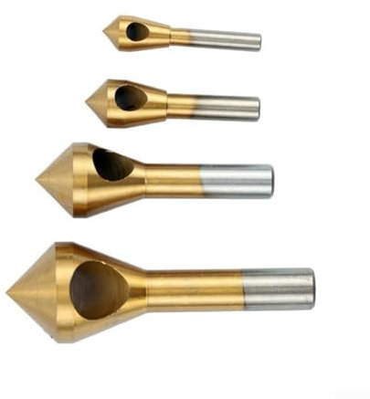 YUANGANG Kit de Herramientas de Biselado de Metal versátil, Brocas de desbarbado para avellanado (4 Piezas)