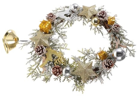 Warmhm Realistische Rattan Kunststoff Weihnachten Kranz für Home Fenster Tür