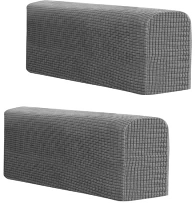 LAWALEISHE 2Pcs Armchair Covers Protectors Slipcover,Anti-Slip Sofa Arm Covers,Arm Rest Covers Thickened for Sofa Chair Furniture Protector Couches Recliner (Dark Grey)