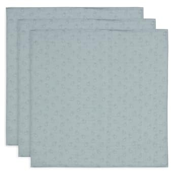 Jollein Paño de Muselina para bebé, diseño de Siluetas de Miffy, Color Verde mar, Paquete de 3, 70 x 70 cm, 100% algodón, paños para eructos para bebé, Certificado Oeko-Tex