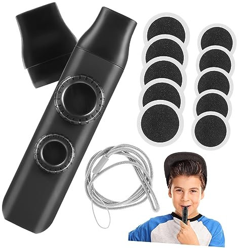 Hoement 1stücke Kazoo Musikinstrument Mit Doppelloch-design Ersatzmundstück Lanyard Und Membranen Für Anfänger Und Leicht Zu Erlernendes Spiel