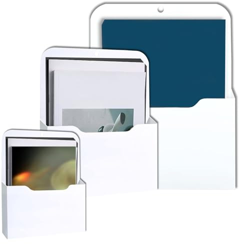 Magnetische Dokumente für Büro, 3 Stück, magnetisch, 3 Größen, A4-Briefhalter mit starken Magneten, für Whiteboard, Kühlschrank, Haus, Weiß