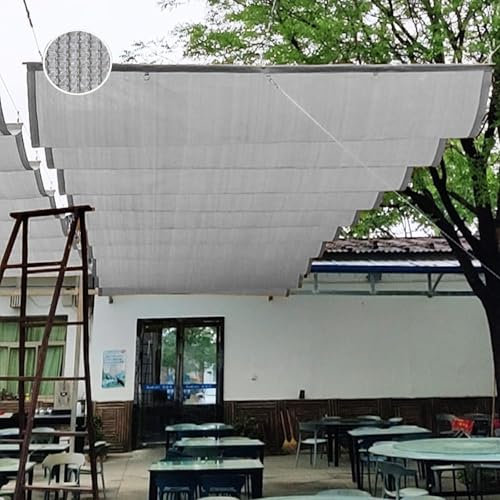 Outdoor Retractable Pergola Canopy Wave Sun Shade Awning Replacement Cover for Patio Garden Deck Gazebo Porch Gray 1x10m