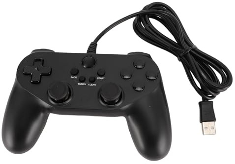Controller per Gamepad Cablato, Controller per Giochi per PC, Joystick per Gamepad Cablato USB con Doppia Vibrazione Turbo, per 7/8/10/11, PC 360, PC Steam, Simulatore PC