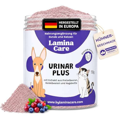 Lamina Care - Nahrungsergänzungsmittel für Hunde und Katzen – Urinary Care Pulver mit Cranberry & Hagebutte – Unterstützt Blasen- & Nierengesundheit sowie Harnwege - 150 g
