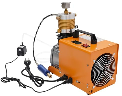 Bärbar luftkompressor, luftpump, ecrisk luftpump, högtryckspump, elektrisk pump för PCP, gevär dykflaskor, däck, 1,8 kW, 300 bar, 100 l/min, kylning med antivibrationsdyna