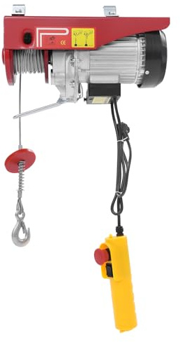 Levateurs électriques, 220 V, 1200 W, treuil électrique 600 kg, câble de 12 m, crochet simple/double crochet, treuil électrique avec un bouton d'arrêt d'urgence