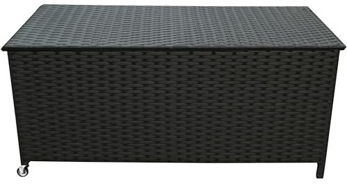 kynast exklusiv XXL Kissenbox Rattanoptik 850 L schwarz 170 x 95 cm rollbar Aufbewahrungsbox