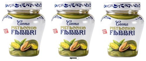 Fabbri Crema al Pistacchio, Confezione da 3 Vasetti, 200 g Ciascuno, 100% Italiano, + portachiavi italy shop service