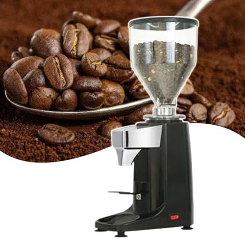 HCAUYNN Gewerbliche KaffeemüHle, 0-19-Fach Einstellbarer Mahlgrad, AluminiumgehäUse, FüR Espresso, Filterkaffeemaschine Und French Press,Black