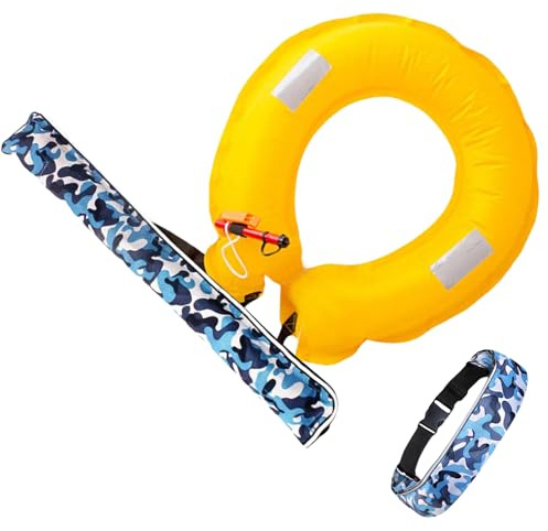 Aufblasbarer Gürtel, manuell, aufblasbar, zum Schwimmen, Ausrüstung gegen Ertrinken, schnelles Aufblasen, verstellbar, für Kajak, Paddle, Boot, Schnorcheln