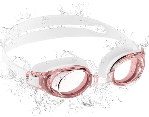 Seaflar Vuxna Pool Glasögon - Fritt Vatten Anti-Vision UV-Skydd Vattentät Vacker Vision - Justerbar Simglasögon Män Kvinnor Ungdom-C-WHRED