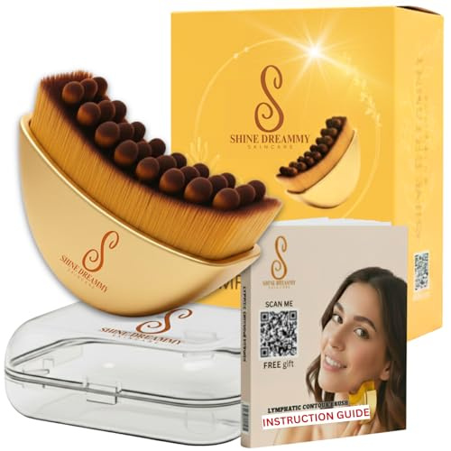 Lymphatic Contour Face Brush, Lymphatic Drainage- Facial Sculpting Dry Guasha Brush - Face Lymphatic Drainage Brush - Face Contour Depuff Lift