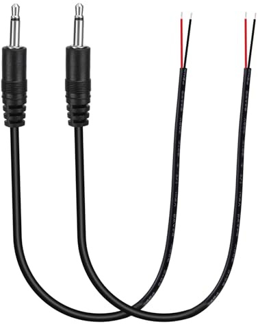 PATIKIL 0.8FT 3.5mm 1/7 Jack Maschio A Filo Scoperto, 2PCS TRS 2 Spinotto Mono Cavo Audio Per Altoparlante Cuffia Auricolare Telefono Chitarra, 2 Colori