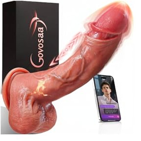 Thrusting Vibrator Realistic Sex Toys with Heating, 9 Telescopic & Vibration Modes Vibabrator Dildo, AI Sync & Remote Control Vibrators, Strong Suction Cup for Women & Couples, Govosaa Adult Toys