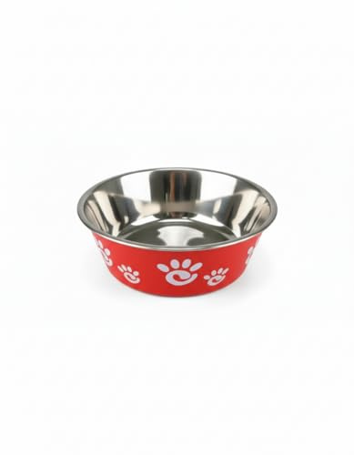 MOLY Comedero Antideslizante Acero INOX Perros 14,5 cm 0,5 L | Plato para Mascotas Negro | Cuenco Comida Perro de Acero Inoxidable | Resistente y Lavable | Diseño Seguro y Elegante
