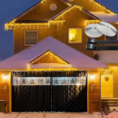 Générique Garage Rideau De Porte Magnétique，écran De Portes De Garage pour l'hiver Rideau De Porte Isolé Thermique, Installation Facile, Résistant Aux Intempéries, Coupe-Vent Et(Black,244x214cm)