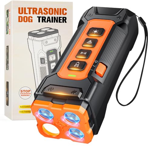 Antibell für Hunde 3X Ultraschall Anti Bell Gerät Hunde, Anti Bellen Gerä mit LED, Sicheres Hundetrainingsgerät, Wiederaufladbar Handgerät Hundegebell Stoppen, Antibell Ultraschall Gerät Innen Draußen