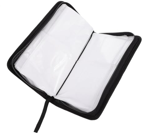 PLAFOPE Bolsa de CD de Cuero PU Cremallera, Capacidad para 80 Discos, Paquete de 2 Unidades, Almacenamiento Portátil para DVD y CD, Adecuado para Viaje y Organización en Color Aleatorio
