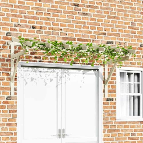 Mokuyary Auvent de Porte 200x100x100 cm Bois de pin Solide, Auvent Marquise de Porte, Toit Abri Protection Pluie pour d'entrée Maison Fenêtre Vitrine