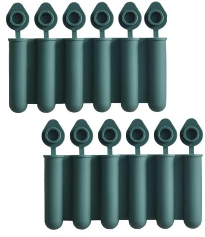 FUHAMJ 2 Cubiteras para Hielo con Tapa, Cubitera Silicona para Alimentos, Bandeja Congeladora Largos para Cubitos de Hielo, sin BPA, Ideal para Deportes y Botellas de Agua, A