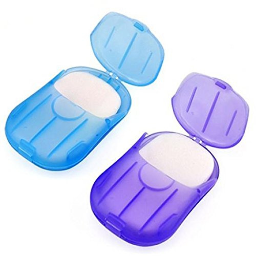 2 Boxes Portable Disposal Soap Sheets Travel Scented Bath Slice Sheet Foaming Paper Soap Confetti Slide Flakes for Laundry Hand Washing Camping Outdoor Soap Sheets